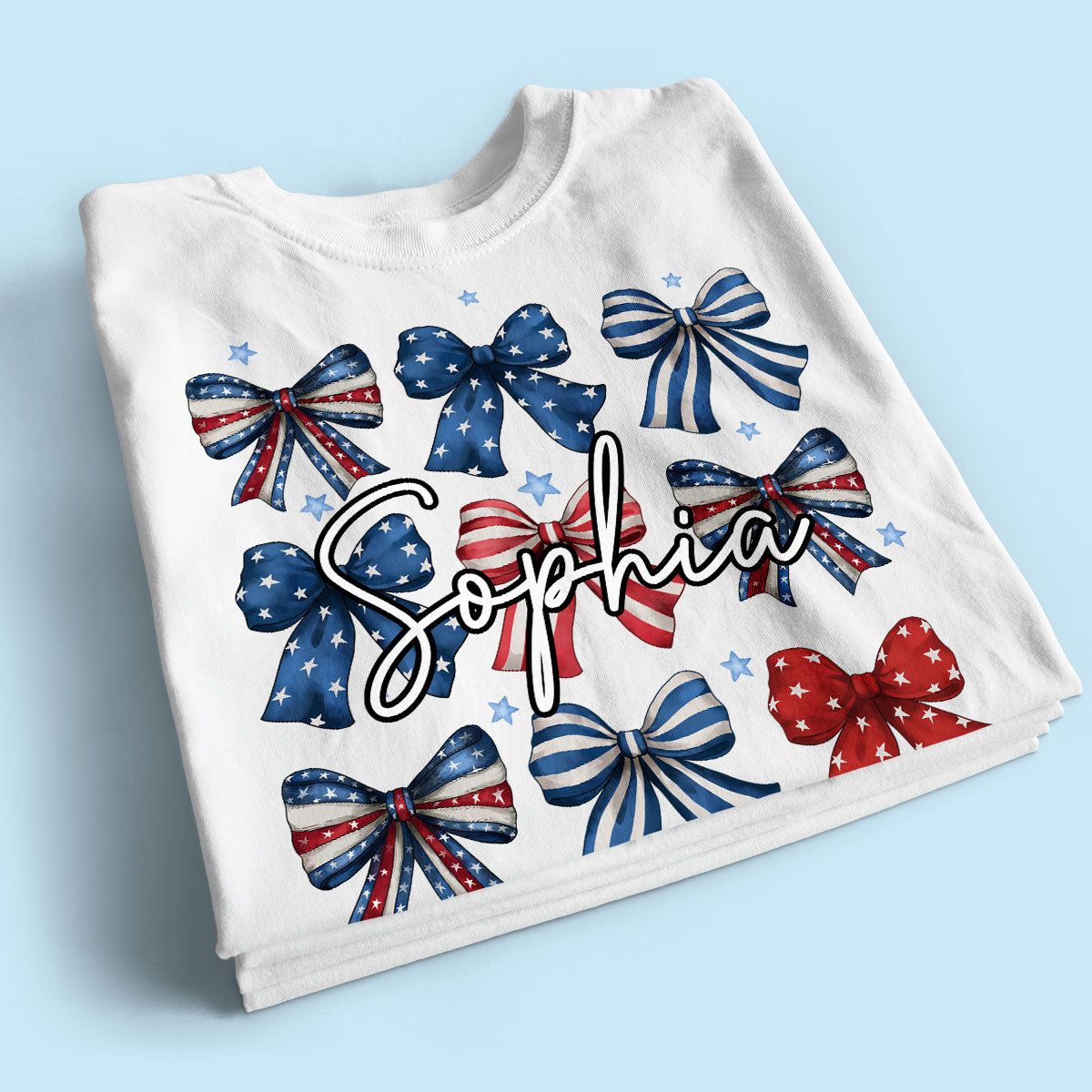 Coquette American Bows 4th Of July Independence Day Personalized Shirt, Gift For Mom, Wife, Girlfriend