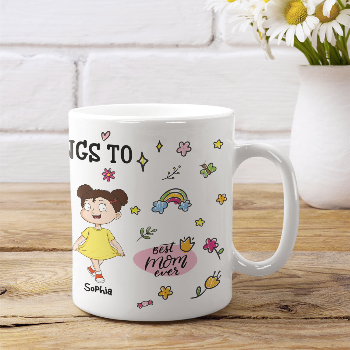 Colorful Kids This Mom Belongs To Personalized Mug
