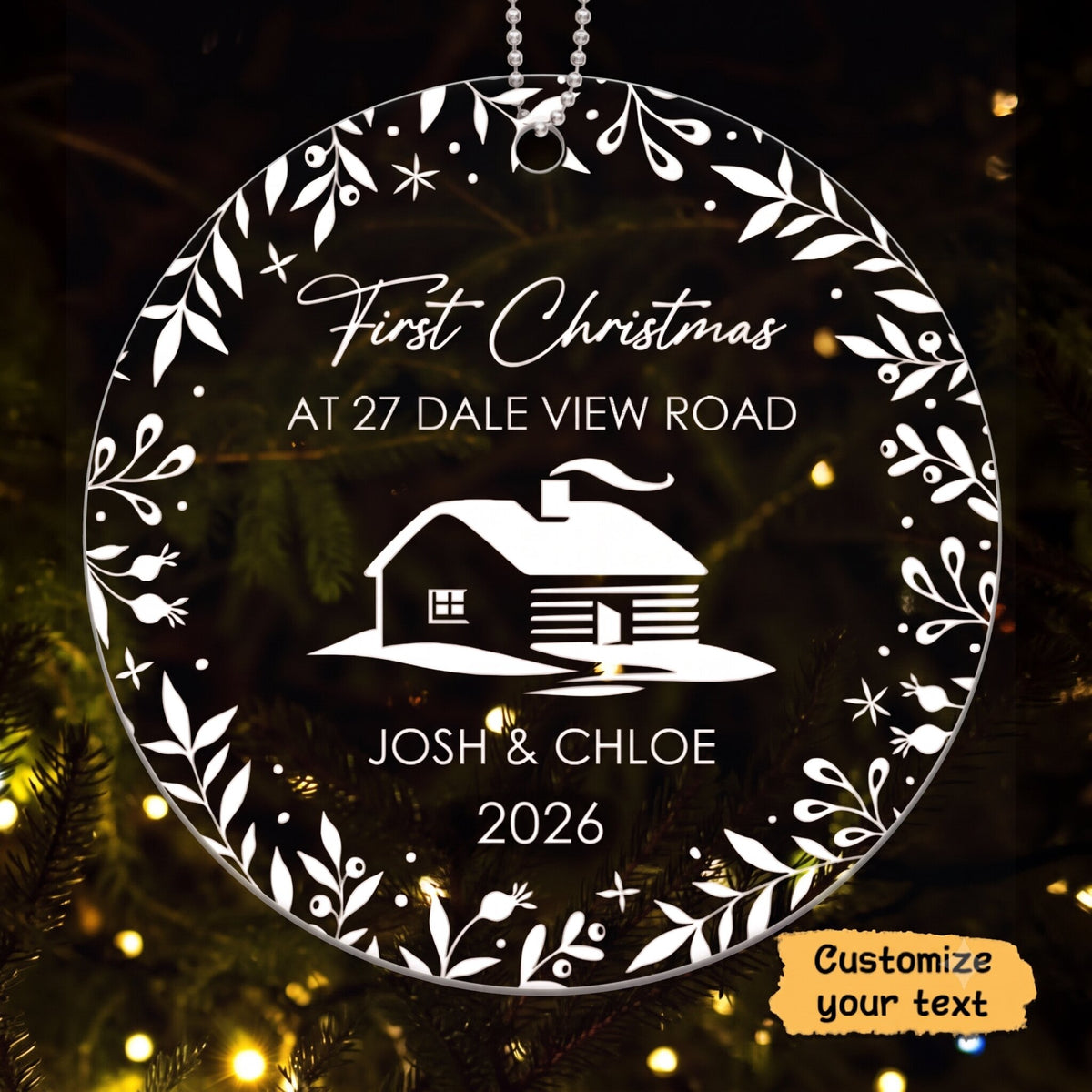 New Home New House First Christmas Housewarming Gift Personalized Acrylic Ornament