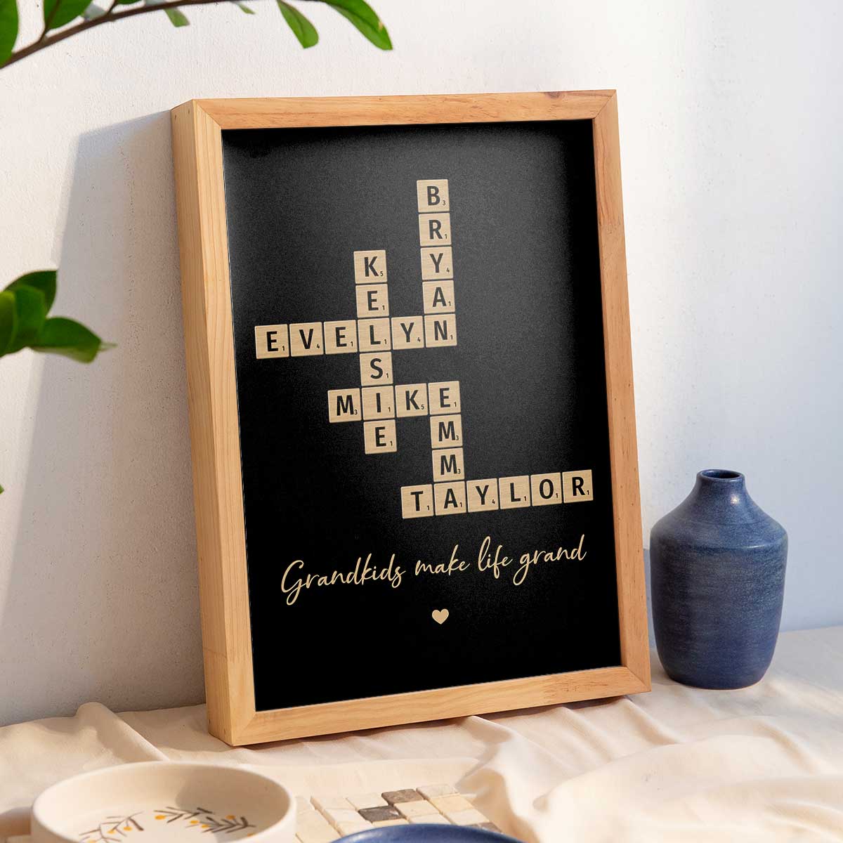 Our Grandkids Crossword Puzzle Art - Created In A Moment, Treasured Forever Personalized Poster