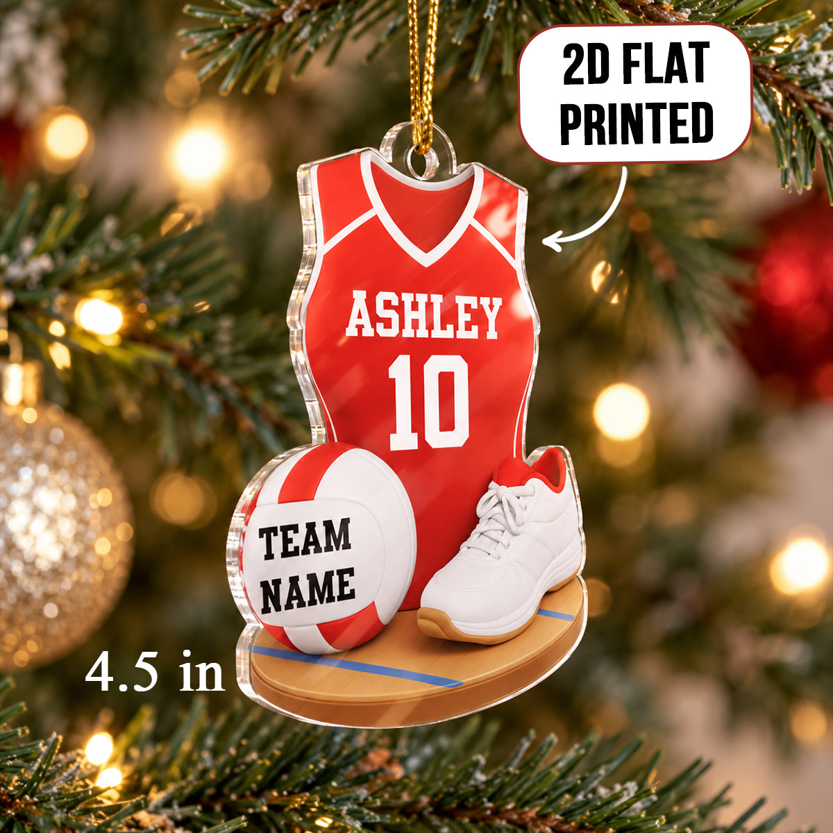 Volleyball Kit 3D Effect - Personalized Acrylic Ornament - Christmas Gift For Daughters, Grandkids
