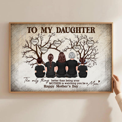 To My Daughter From Happy Mother's Day Tree Of Life - Personalized Poster - Mother's Day Gift For Daughter