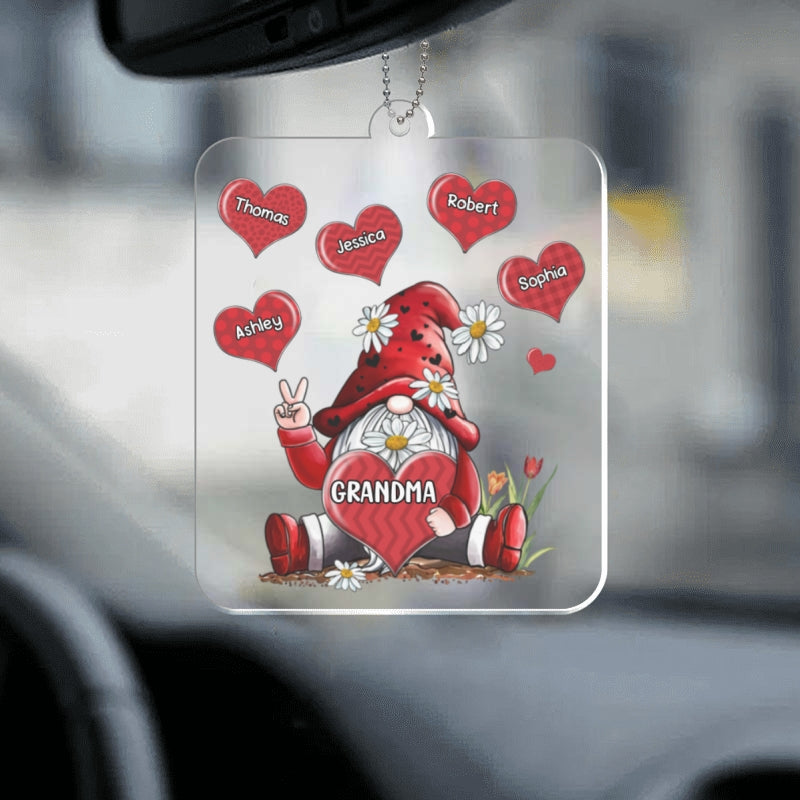 Gnome Grandma Grandkids Name Personalized Acrylic Ornament - Gift For Grandma