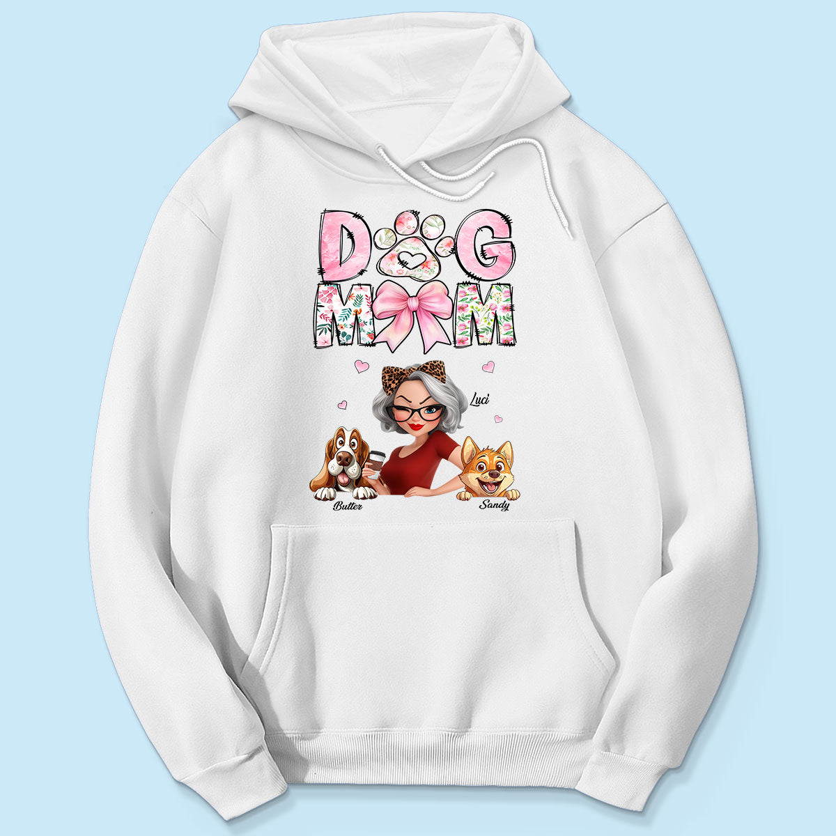 Dog Mom Cartoon Style Woman And Dogs Personalized Shirt, Gift for Dog Lovers