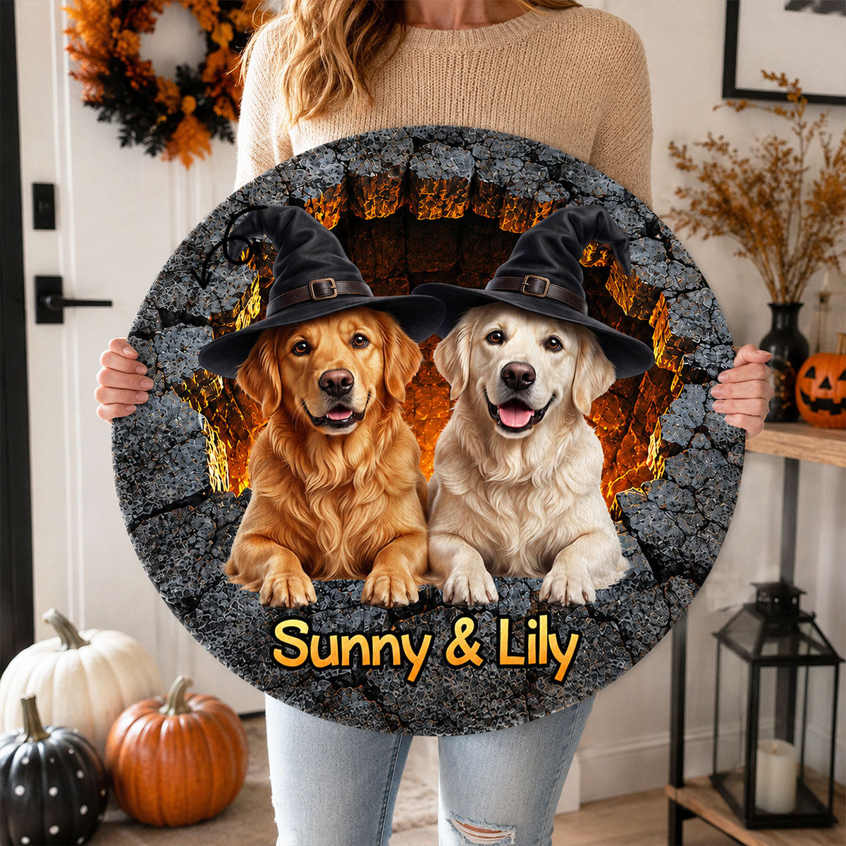 Trending Cute Dog Cat - Personalized Doormat - Halloween Gift For Dog Mom, Cat Mom