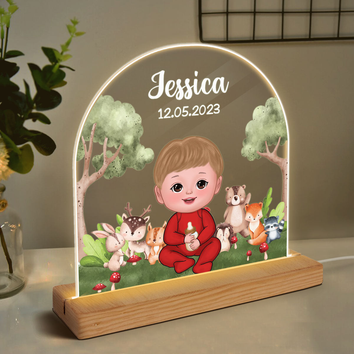 Baby & Animals Bedroom Decor Personalized Custom Shape Warm LED Night Light