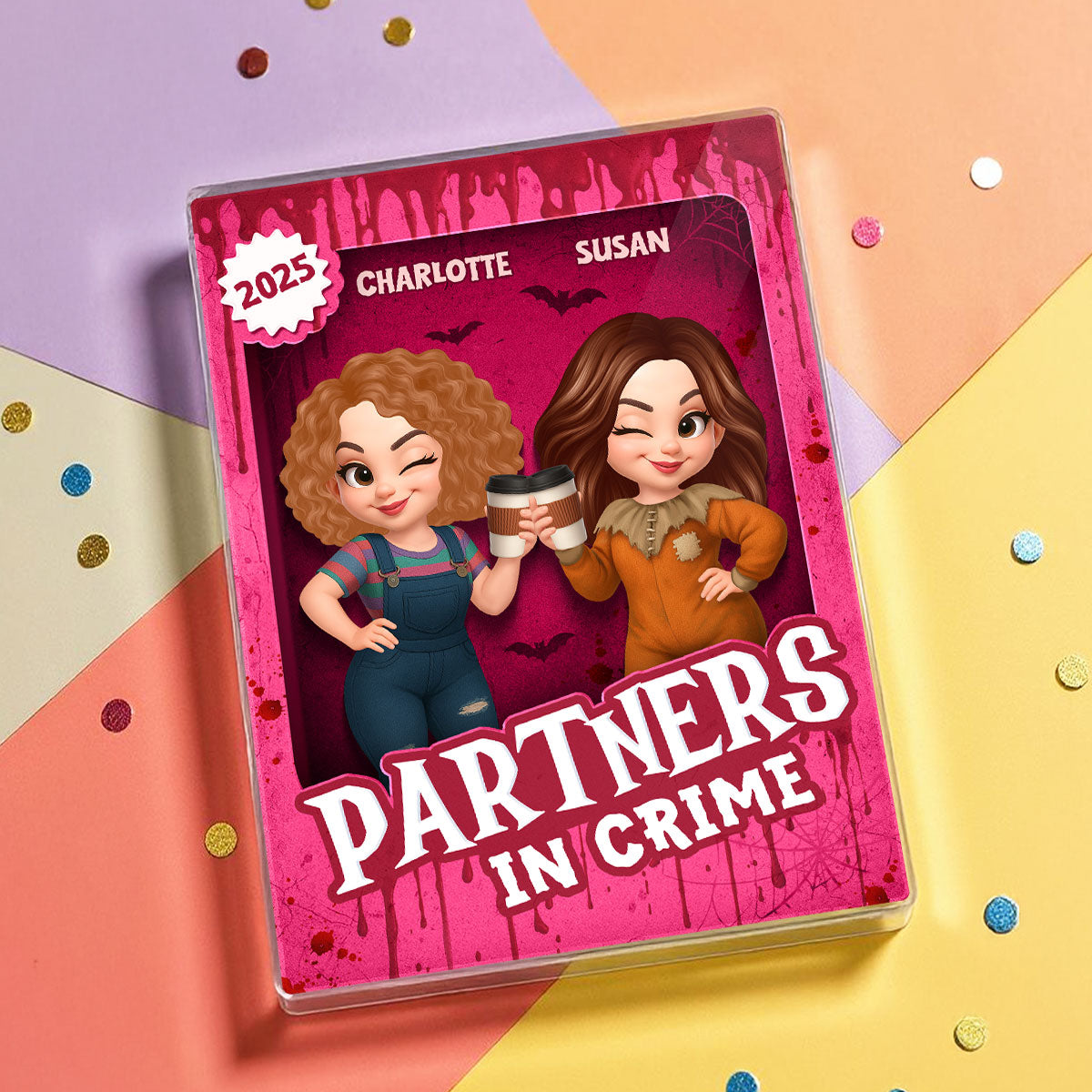 Halloween Besties Sisters Horror Movie 3D Effect Action Figure Personalized Acrylic Block