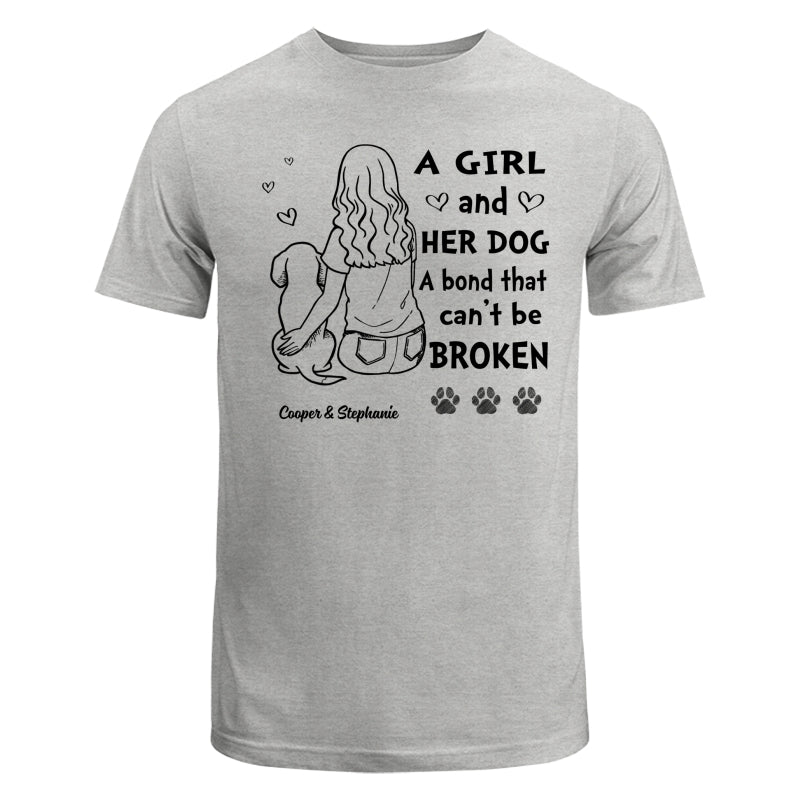 A Girl And Her Dog A Bond Can‘t Be Broken Woman Hugging Dog Personalized Shirt
