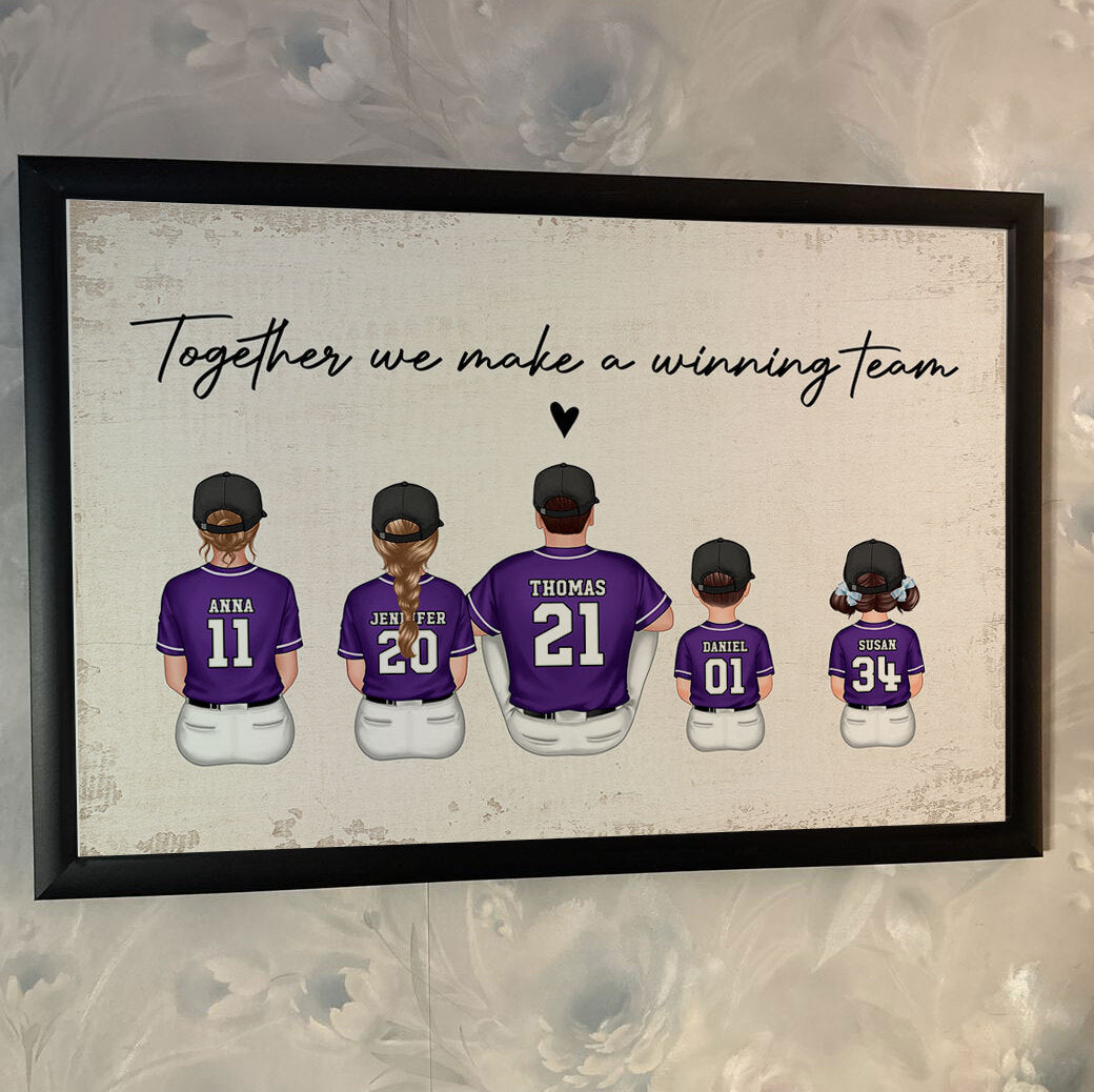 Family Team Baseball Personalized Poster, Canada Day Gift For Him, Gift For Husband, Gift For Family