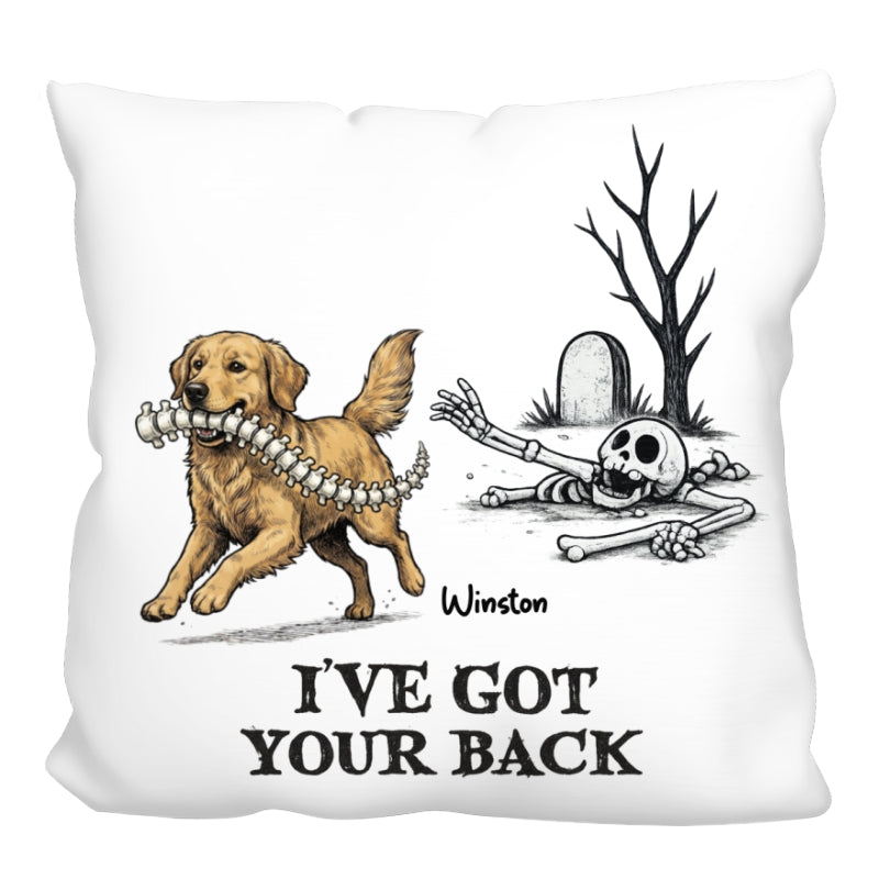 I've Got Your Back Dog Stealing Backbone - Personalized Pillow - Funny Halloween Gift For Dog Lovers