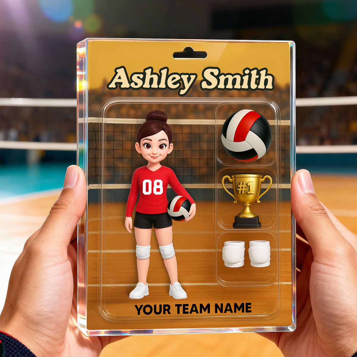 3D Effect Volleyball Player Custom Figure Style - Personalized Acrylic Block Plaque - Unique Christmas Gift For Volleyball Players, Granddaughter, Daughter