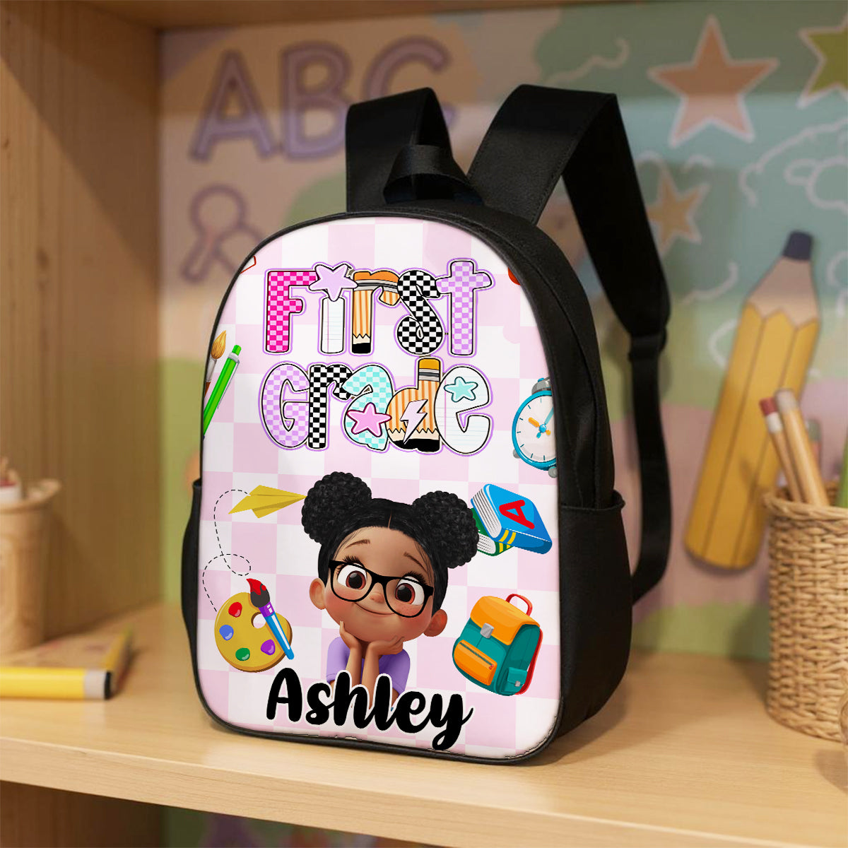 Preppy Back to School Personalized Backpack, Kid's Backpack for School