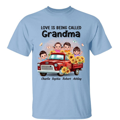 Loved Being Called Grandma Sunflower Truck Personalized Shirt