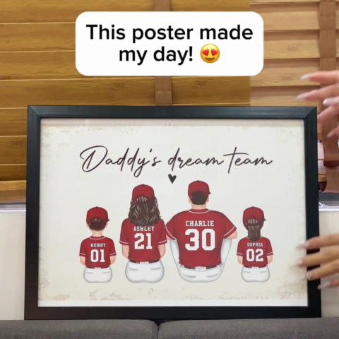 Family Team Baseball Personalized Poster, Canada Day Gift For Him, Gift For Husband, Gift For Family