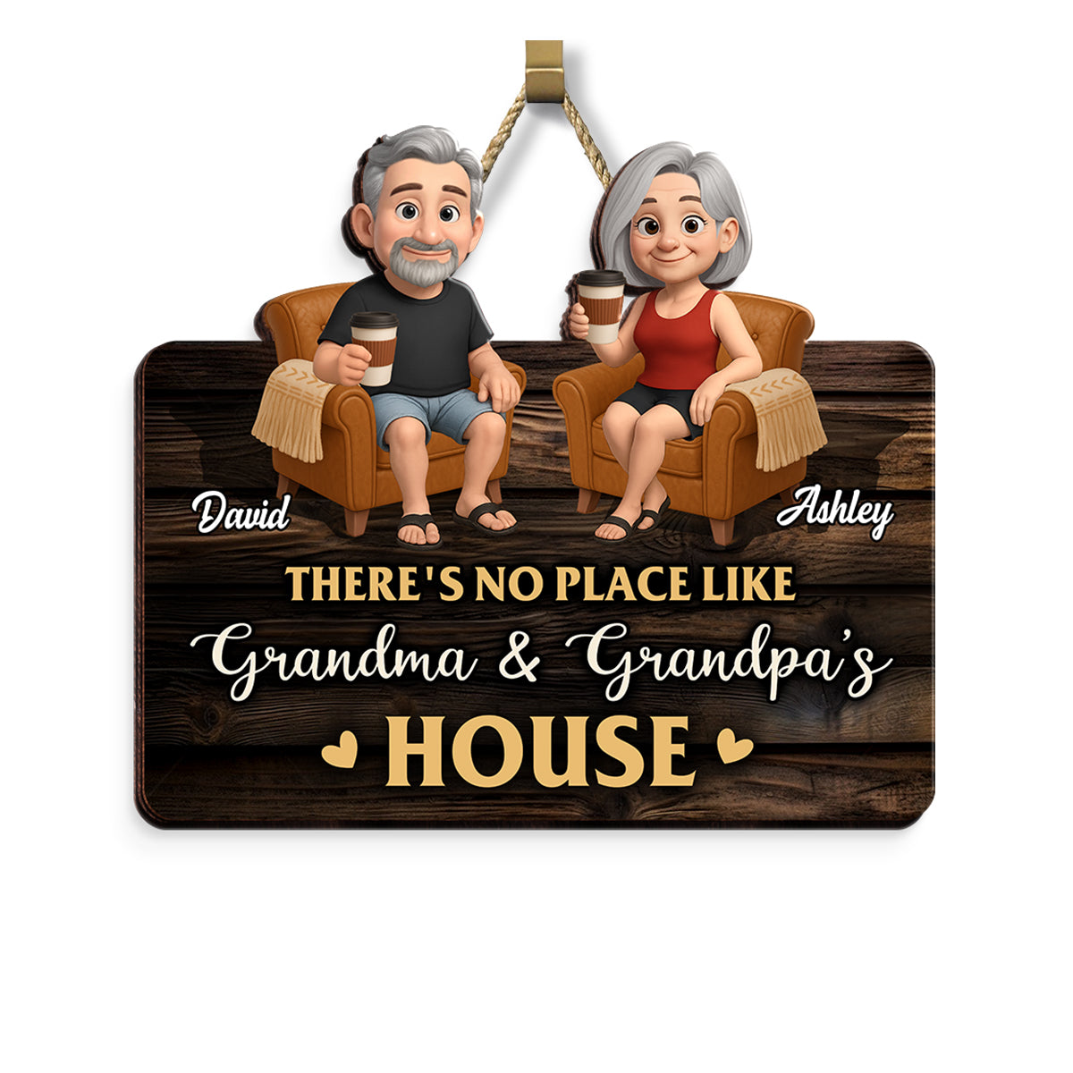 Welcome To Grandma Grandpa House Personalized Wood Sign