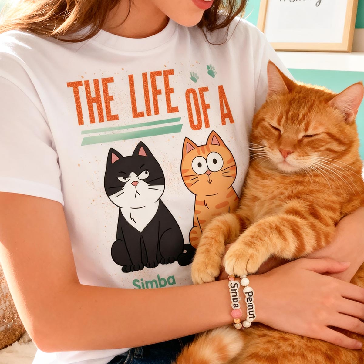 The Life Of A Cat Mom Funny Cats - Personalized Shirt