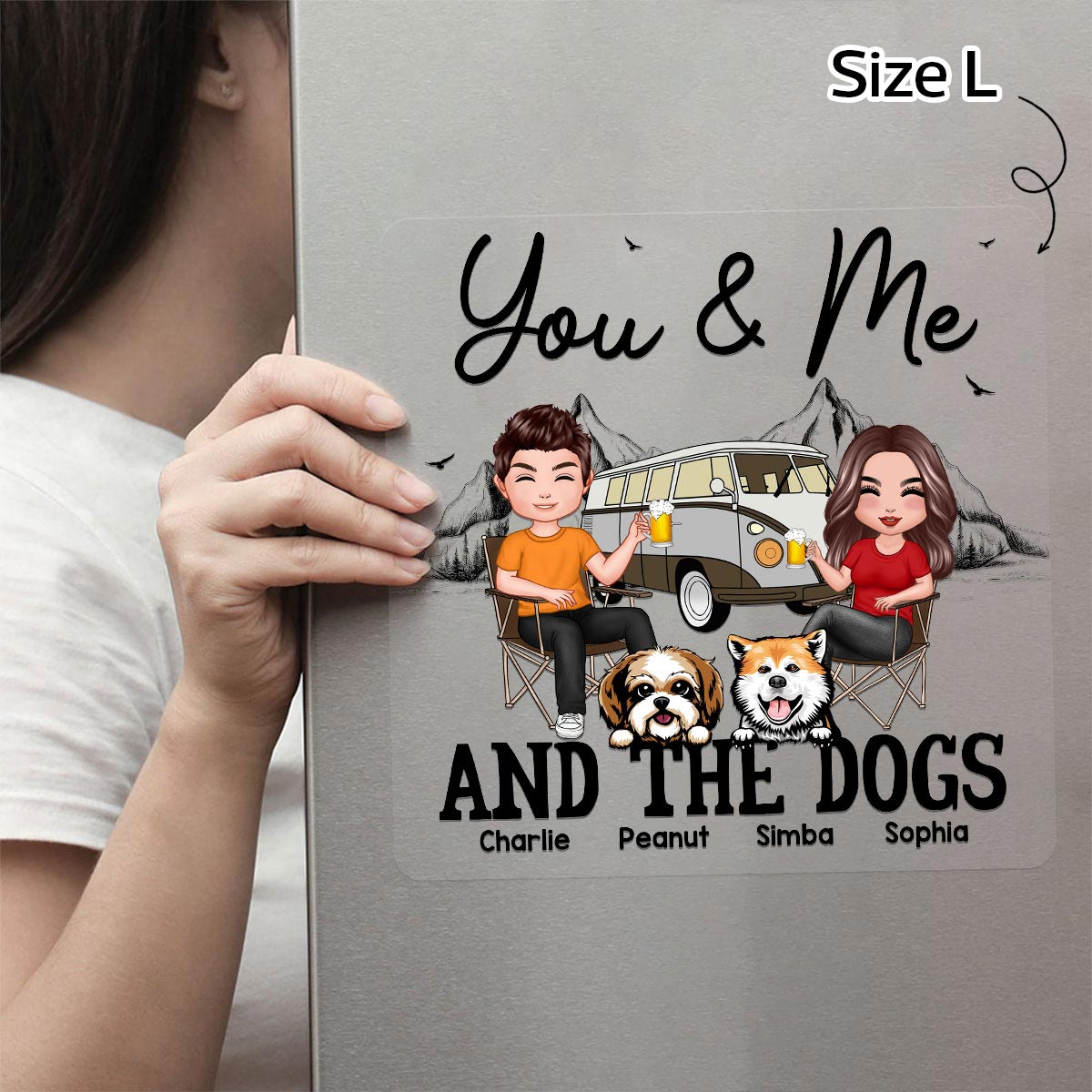 You Me & The Dogs Camping Couple Personalized RV Decal