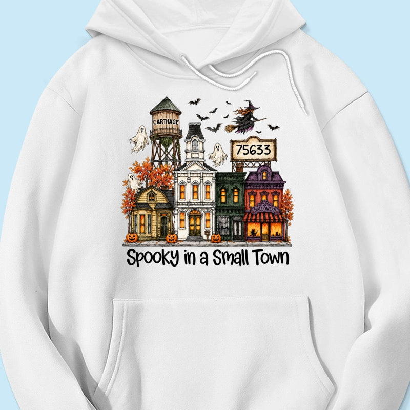Custom Town Name & Zip Code Halloween Town - Personalized Shirt - Spooky Village Fall