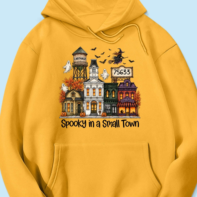 Custom Town Name & Zip Code Halloween Town - Personalized Shirt - Spooky Village Fall