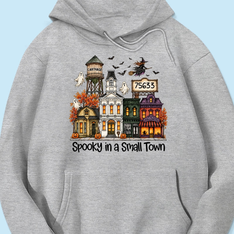 Custom Town Name & Zip Code Halloween Town - Personalized Shirt - Spooky Village Fall
