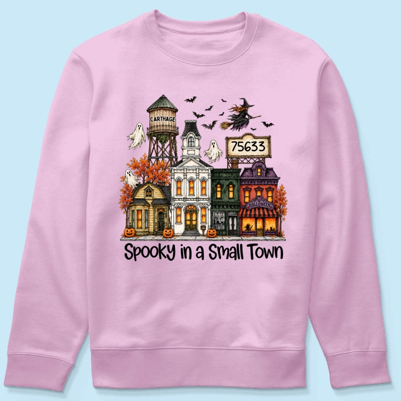 Custom Town Name & Zip Code Halloween Town - Personalized Shirt - Spooky Village Fall
