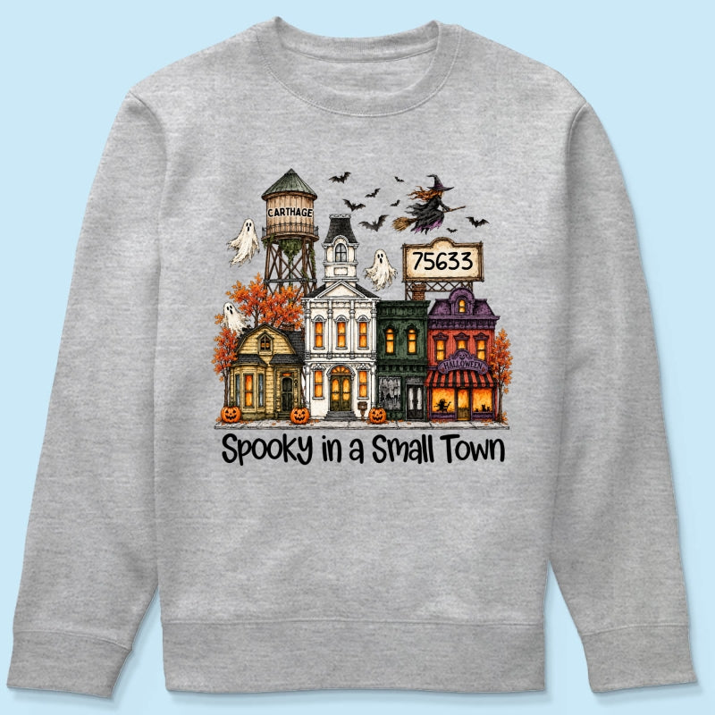 Custom Town Name & Zip Code Halloween Town - Personalized Shirt - Spooky Village Fall