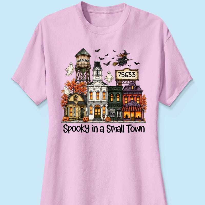 Custom Town Name & Zip Code Halloween Town - Personalized Shirt - Spooky Village Fall