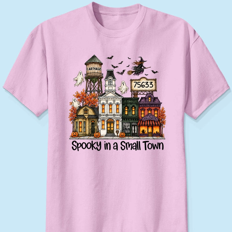 Custom Town Name & Zip Code Halloween Town - Personalized Shirt - Spooky Village Fall