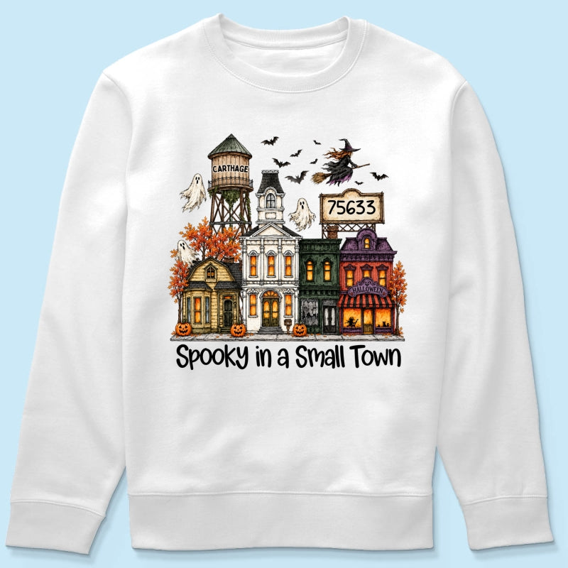 Custom Town Name & Zip Code Halloween Town - Personalized Shirt - Spooky Village Fall