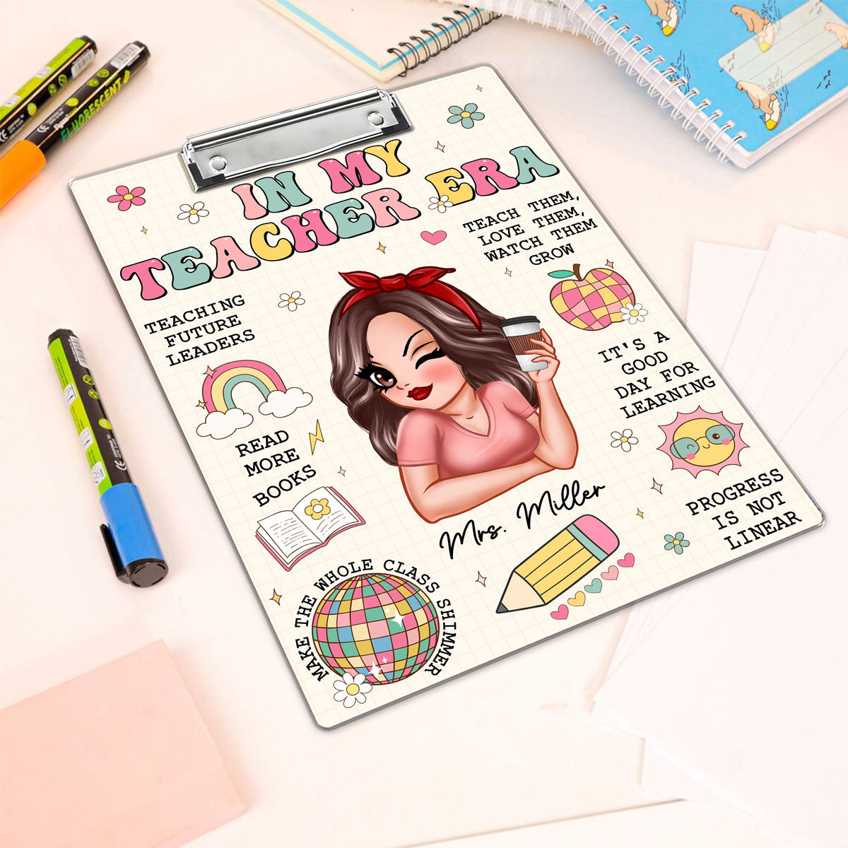 In My Teacher Era Teacher Affirmations Personalized Clipboard
