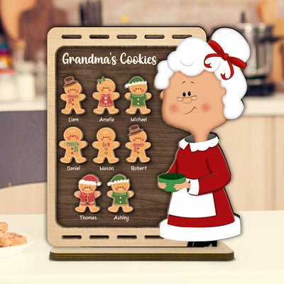 Christmas Grandma's Cookies Personalized 2-Layer Standing Wooden Plaque