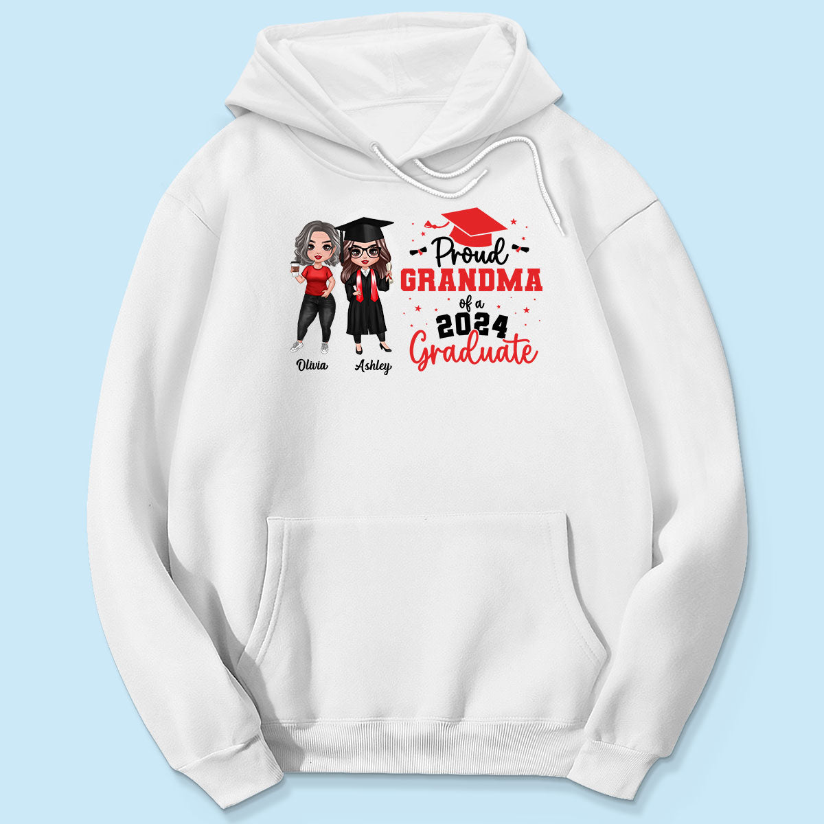 Proud Mom Grandma Of A 2024 Graduate Personalized Shirt