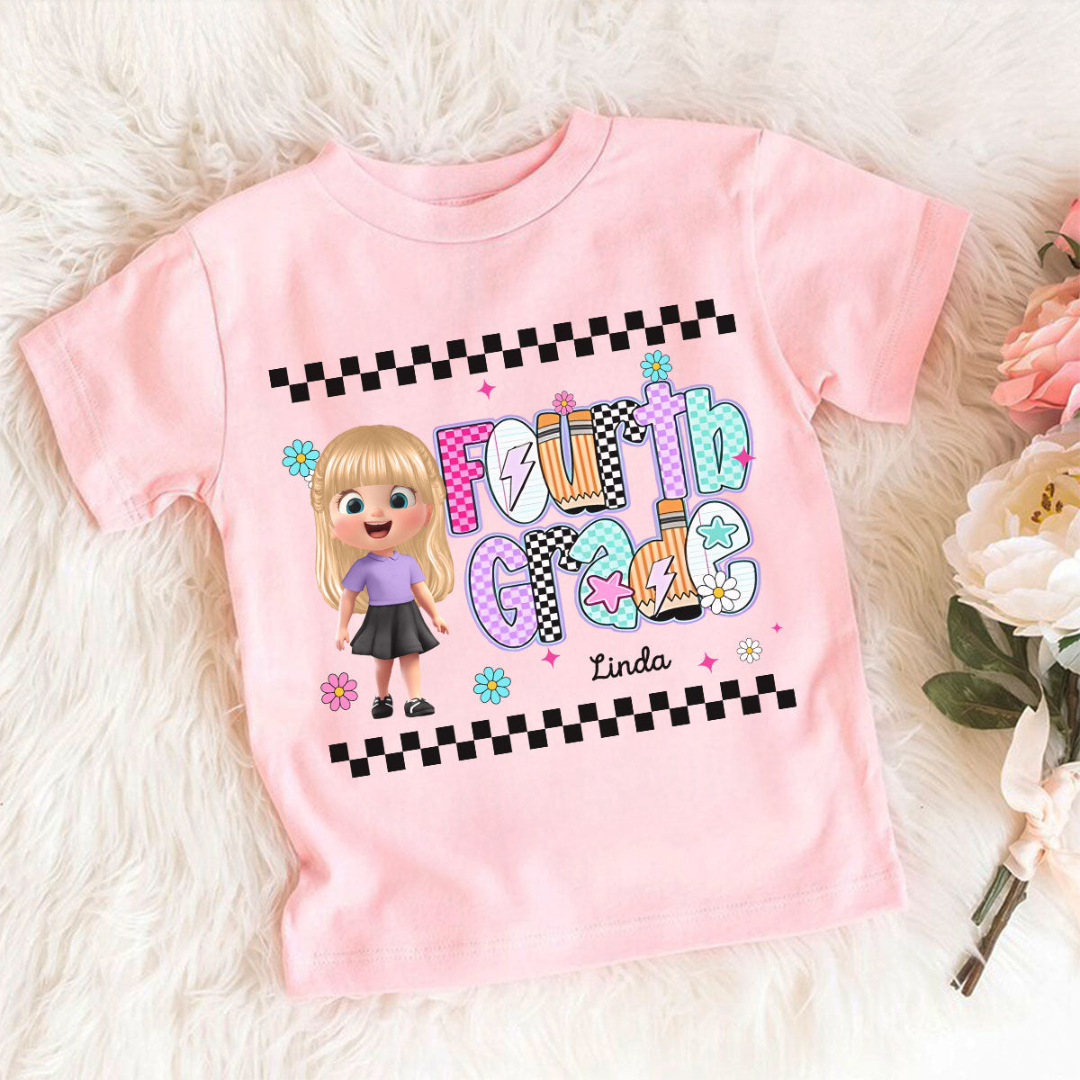 Preppy Back to School Shirt Pre-K to Fourth Grade for Kids, Boys, Girls, 1st Day of School