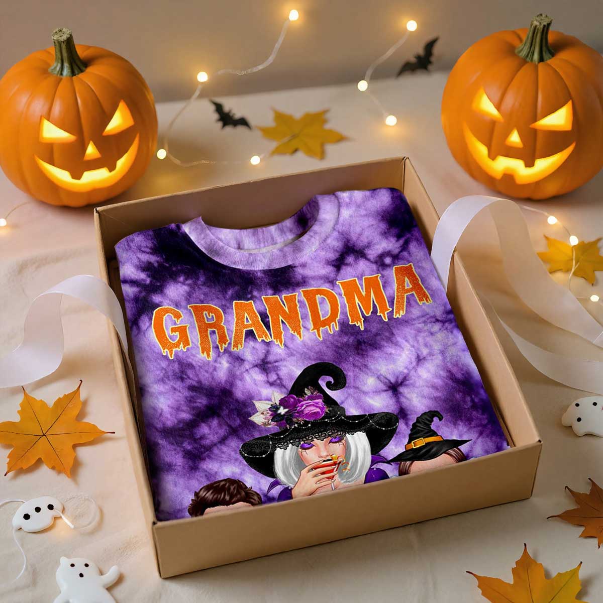 Witch Grandma & Kids Personalized Shirt, Halloween Costume for Grandma