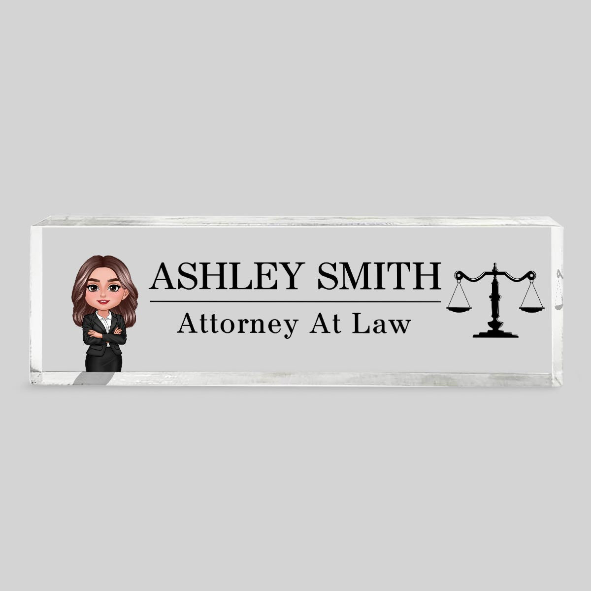 Lawyer Attorney Personalized Acrylic Desk Name Plate, Office Decor, Appreciation Gift, Graduation Gift