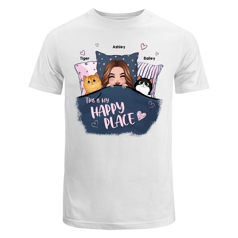 This Is My Happy Place Cat Mom Personalized Shirt
