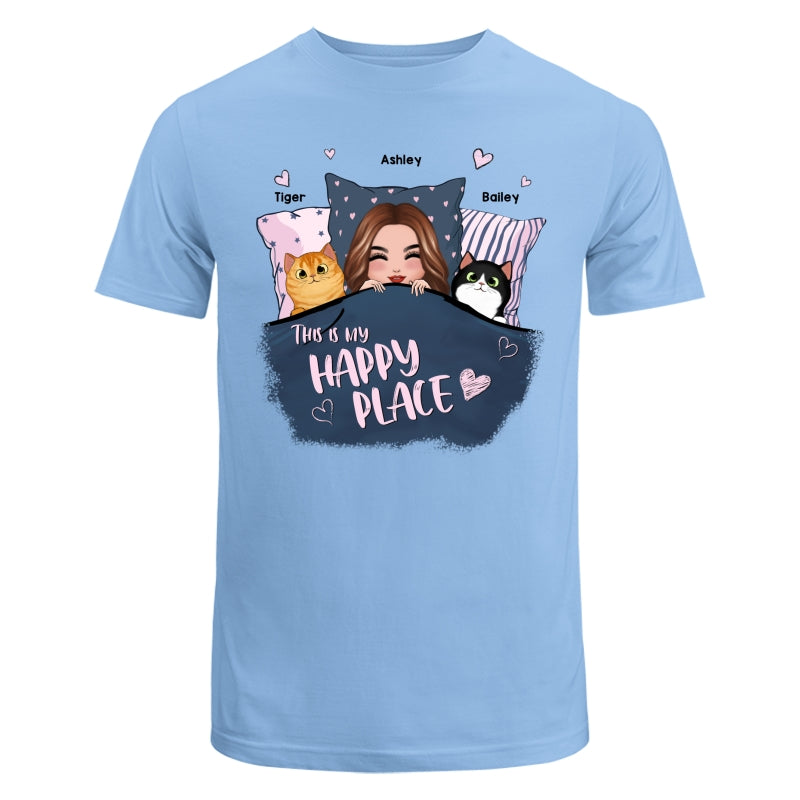 This Is My Happy Place Cat Mom Personalized Shirt