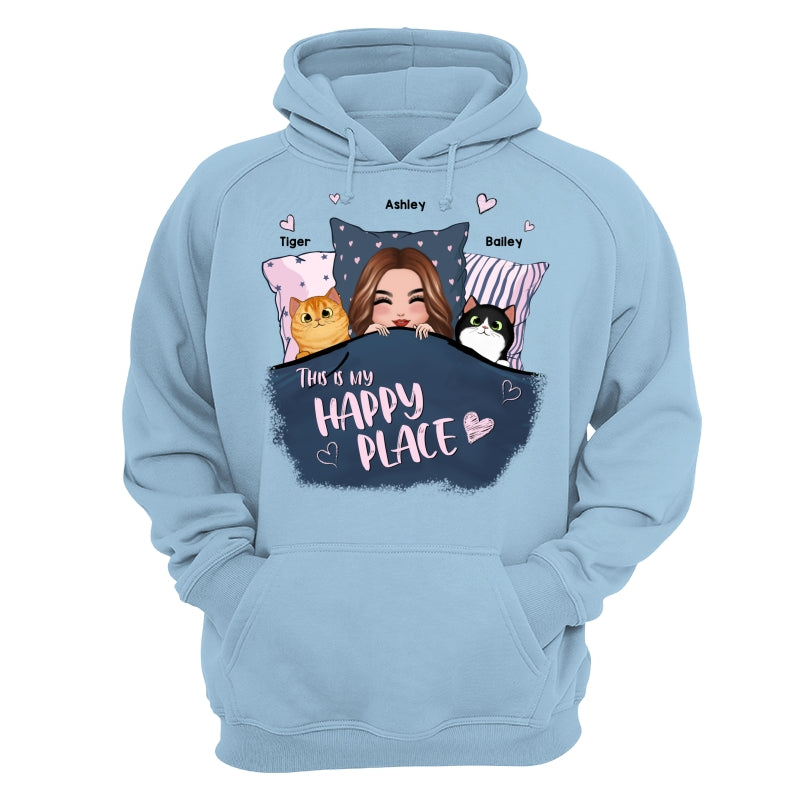 This Is My Happy Place Cat Mom Personalized Shirt