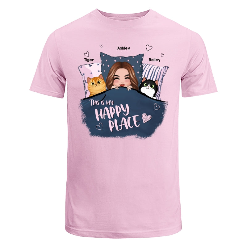 This Is My Happy Place Cat Mom Personalized Shirt