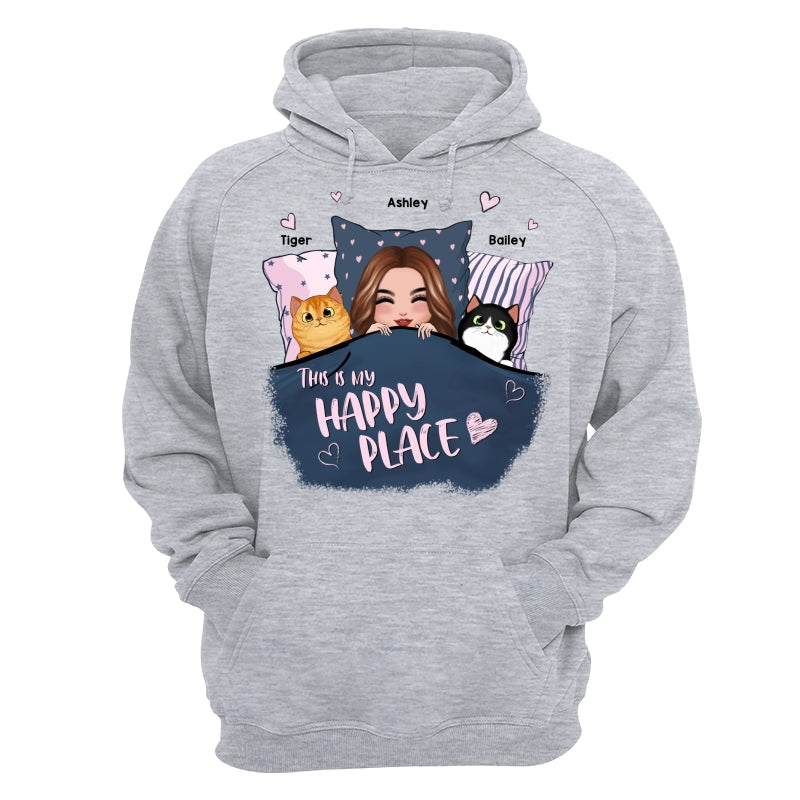 This Is My Happy Place Cat Mom Personalized Shirt