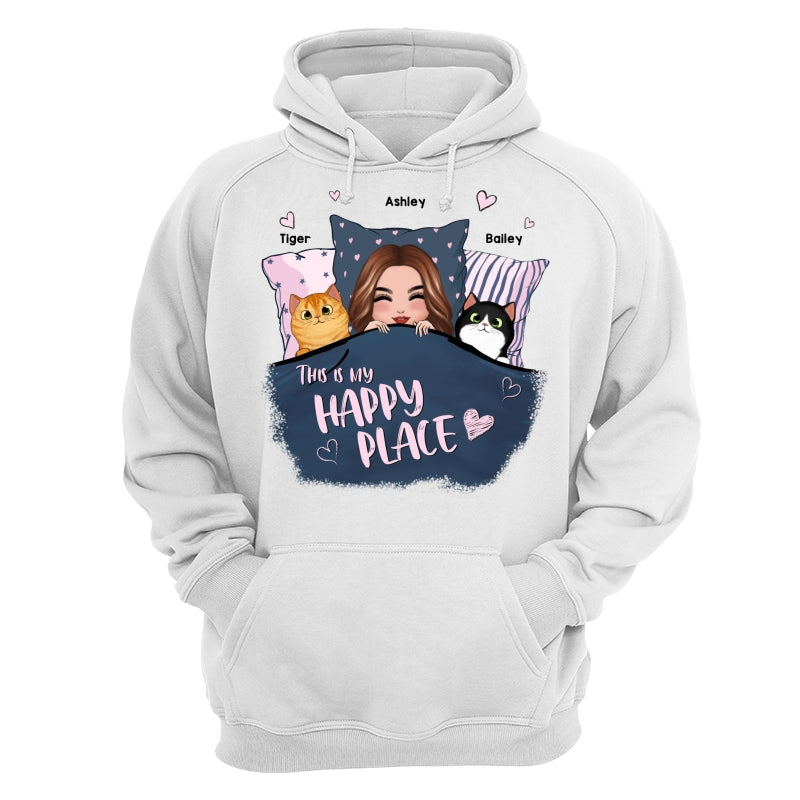 This Is My Happy Place Cat Mom Personalized Shirt