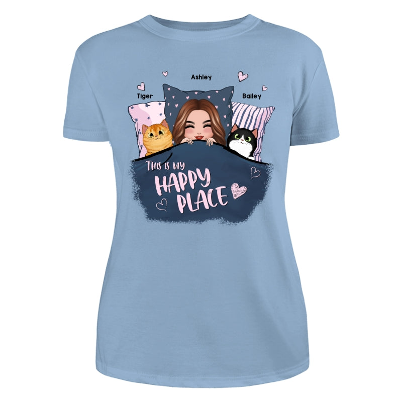 This Is My Happy Place Cat Mom Personalized Shirt