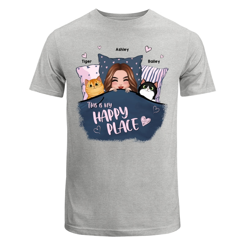 This Is My Happy Place Cat Mom Personalized Shirt