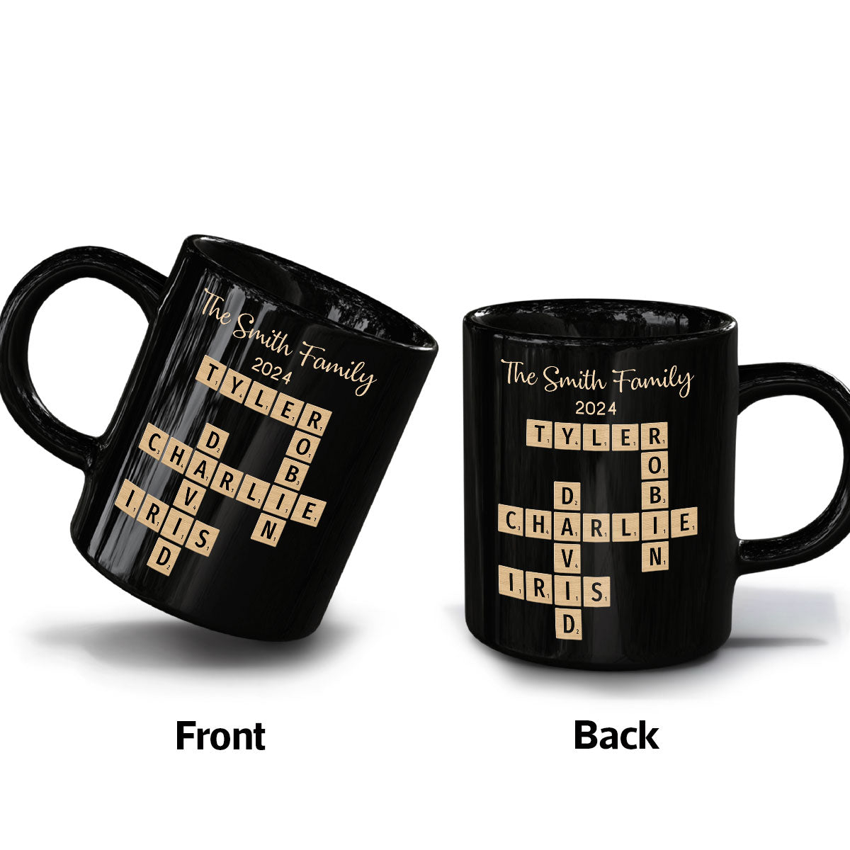 Family Forever Linked Together Crossword Puzzle Art Personalized Mug, Gift For Brothers, Sisters, Siblings, Family