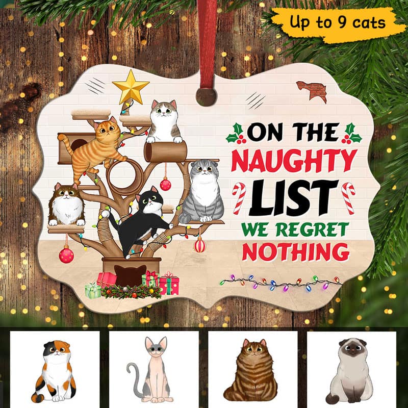 Christmas Cat Tower Personalized Christmas Ornament
