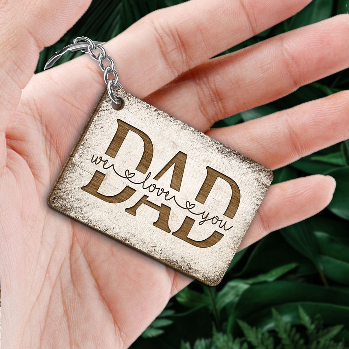 Wooden Tree Dad We Love You Personalized Wooden Keychain