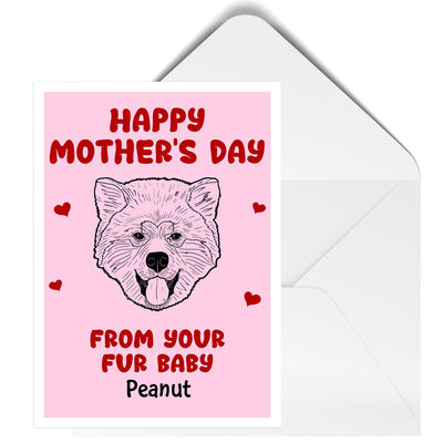 Happy Mother‘s Day From Your Fur Babies Dog Head Outline Personalized Postcard