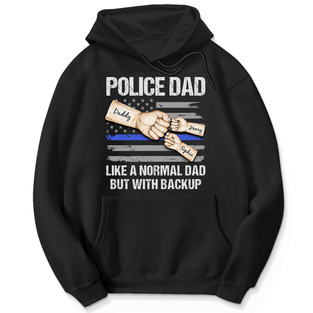 Police Dad Like Normal Dad But With Backup Fist Bumps Personalized Shirt