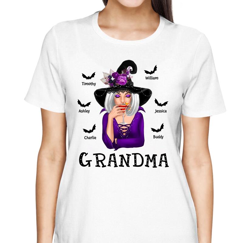 Halloween Witch Mom Grandma Personalized Shirt