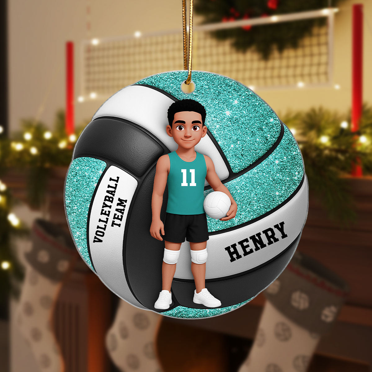 Volleyball Boy & Girl 3D Effect - Personalized Acrylic Ornament